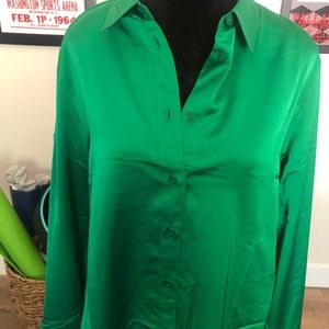 J crew Emerald Green Satin Shirt